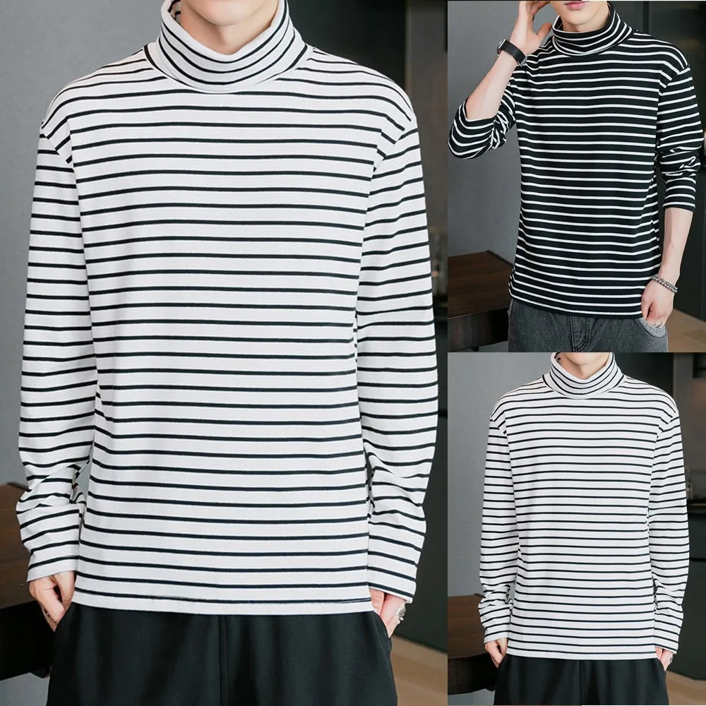 Winter Warm Men Turtleneck Striped T-shirt Blouse Pullover Long Sleeve Top Loose Solid Color Bottom Clothes Sweatshirt Nightwear
Winter Warm Men Turtleneck Striped T-shirt Blouse Pullover Long Sleeve Top Loose Solid Color Bottom Clothes Sweatshirt Nightwear