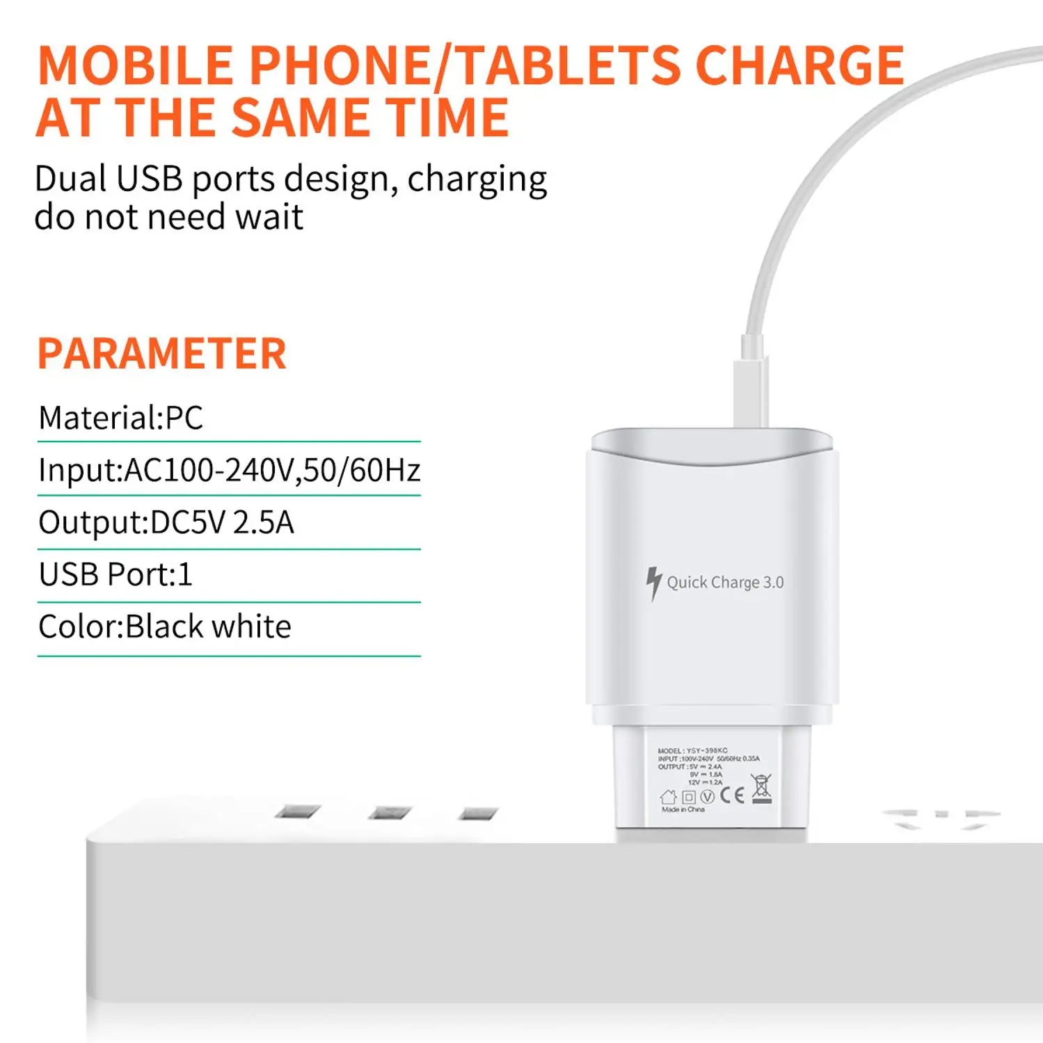 Single port USB is suitable for Samsung S7, S8, S9 Edge, Note 6 Redmi, Huawei, Android mobile fast charging cable data line
Single port USB is suitable for Samsung S7, S8, S9 Edge, Note 6 Redmi, Huawei, Android mobile fast charging cable data line