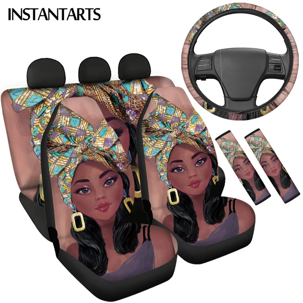 INSTANTARTS Fashion African Girl Pattern Universal Car Front&Rear Seat Covers Sturdy Car Steering Wheel Cover Shoulder Strap Pad
INSTANTARTS Fashion African Girl Pattern Universal Car Front&Rear Seat Covers Sturdy Car Steering Wheel Cover Shoulder Strap Pad