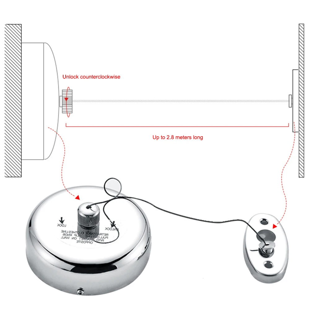 Retractable Clothesline Stainless Steel Clothes Drying Line Adjustable for Home Hotel Travel 2.8 Meters Clothes Drying Rack Rope
Retractable Clothesline Stainless Steel Clothes Drying Line Adjustable for Home Hotel Travel 2.8 Meters Clothes Drying Rack Rope