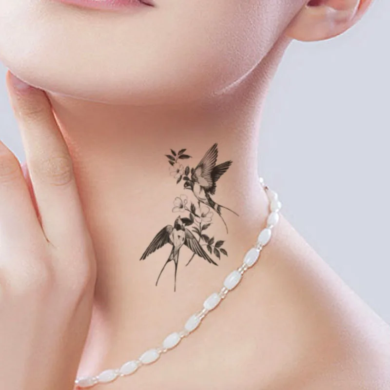 Black Swallow Flowers Fake Tattoo Sticker for Women Sketch Rose Leaves Geometric Temporary Tattoos Water Transfer Tatoos Girls
Black Swallow Flowers Fake Tattoo Sticker for Women Sketch Rose Leaves Geometric Temporary Tattoos Water Transfer Tatoos Girls