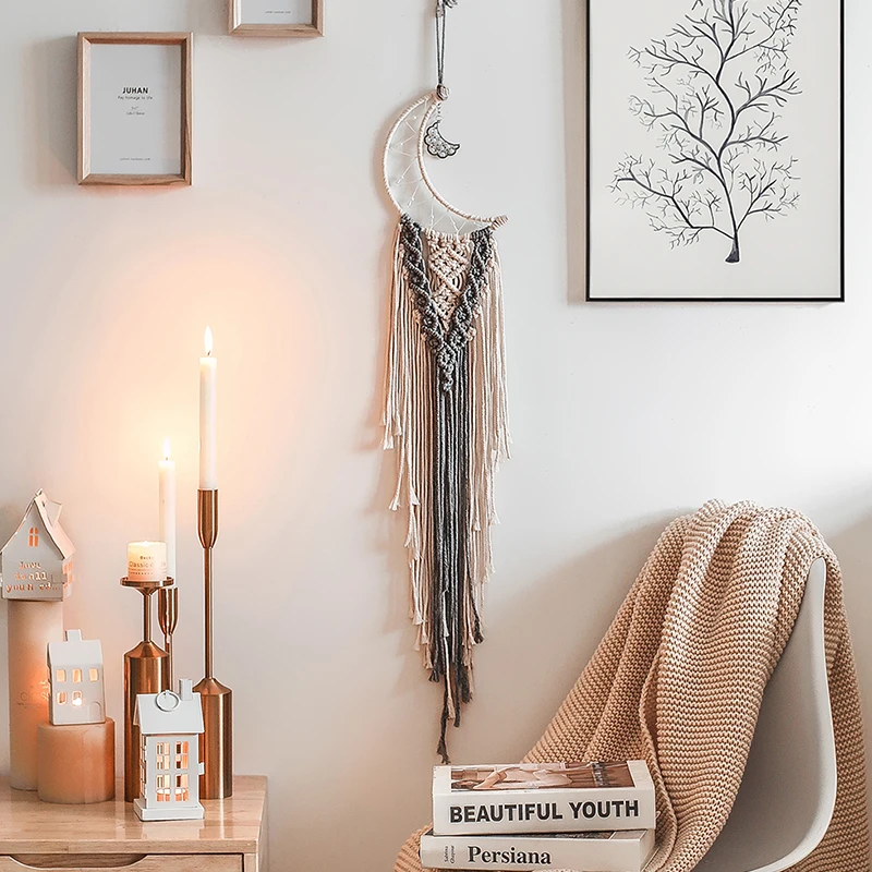 Bohemian Macrame Wall Hanging Tapestry Mandala Moon Wall Decor Dreamcatcher Boho Woven Tapestries Room Ornaments Home Decor
Bohemian Macrame Wall Hanging Tapestry Mandala Moon Wall Decor Dreamcatcher Boho Woven Tapestries Room Ornaments Home Decor