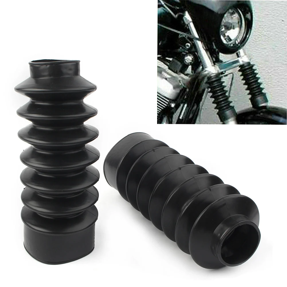 

2PCS 39mm Motorbike Front Fork Cover Gaiters Gators Rubber Long Boots For Harley Davidson Sportster XL883 XL1200 FXD