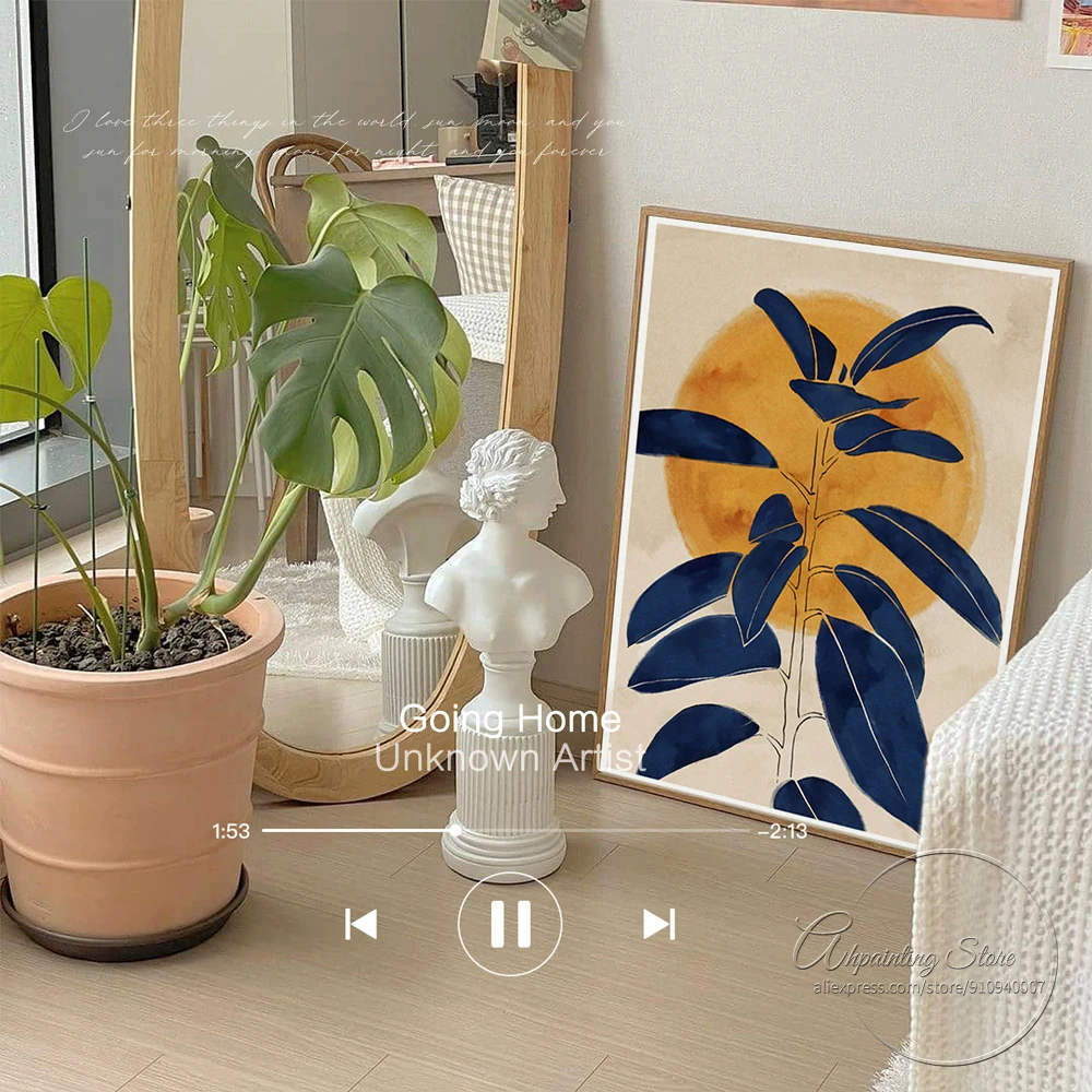 Simple Nordic Blue Plant Sunset Moon Wall Art Canvas Posters Landscape Painting Modern Wall Picture For Living Room Home Decor
Simple Nordic Blue Plant Sunset Moon Wall Art Canvas Posters Landscape Painting Modern Wall Picture For Living Room Home Decor