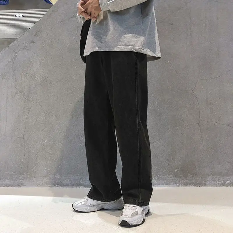 Harajuku jeans men's trousers 2021 autumn new Korean fashion retro preppy style casual solid loose straight wide leg pants trend
Harajuku jeans men's trousers 2021 autumn new Korean fashion retro preppy style casual solid loose straight wide leg pants trend