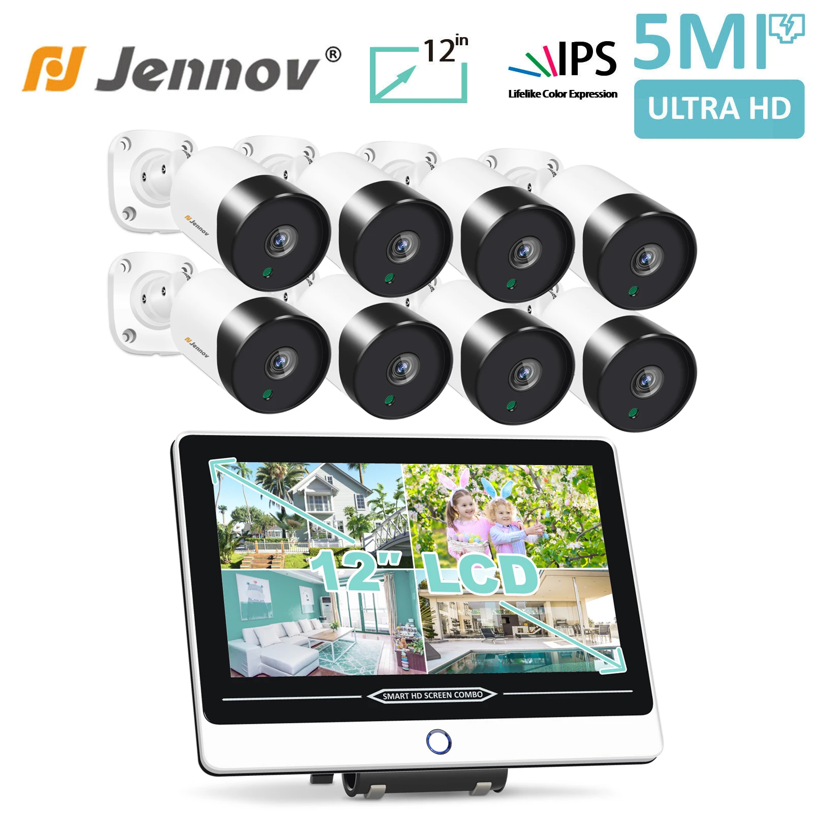JENNOV POE 8CH 5MP CCTV Camera Systems 1920P with Monitor Camera nvr Kit Outdoor Waterproof IP Home Security Surveillance video
JENNOV POE 8CH 5MP CCTV Camera Systems 1920P with Monitor Camera nvr Kit Outdoor Waterproof IP Home Security Surveillance video