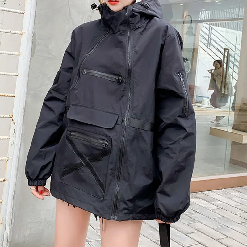 Autumn Women Bomber Jacket Casual Fashion Loose Hip Hop Splicing Hooded Harajuku Couple Stormsuit Vintage Basic Coat Female
Autumn Women Bomber Jacket Casual Fashion Loose Hip Hop Splicing Hooded Harajuku Couple Stormsuit Vintage Basic Coat Female