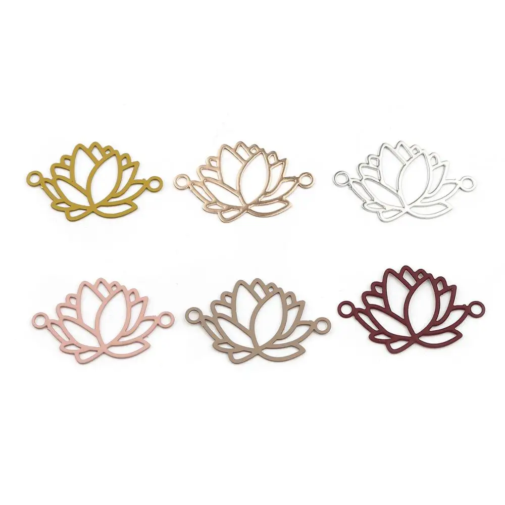 

DoreenBeads Fashion Copper Filigree Stamping Connectors Flower Wine Red Colorful Jewelry DIY Findings Charms 23mm x 14mm, 10 PCs