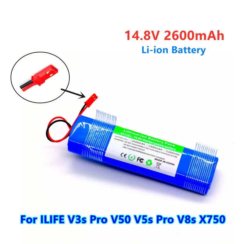 New 14.8V 2600mAh Rechargeable Battery for ILIFE V3s Pro, V50, V5s Pro, V8s, X750, For ZACO V3, V40, V5s Pro, V5x Robot Battery
New 14.8V 2600mAh Rechargeable Battery for ILIFE V3s Pro, V50, V5s Pro, V8s, X750, For ZACO V3, V40, V5s Pro, V5x Robot Battery