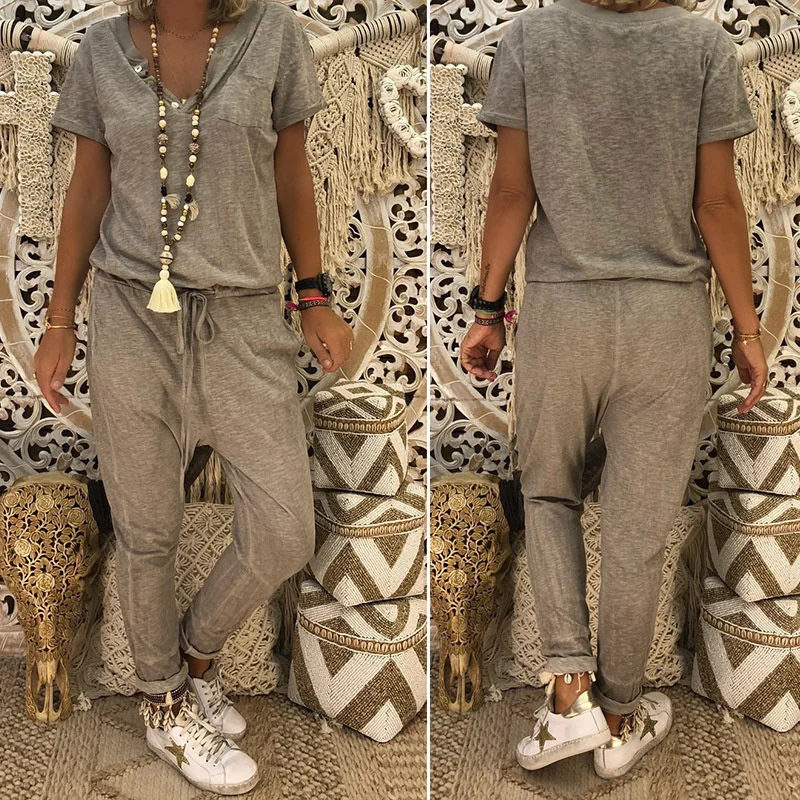 Women's Solid Summer Casual Jumpsuit Solid Color Work Overalls Ladies Casual Slim Playsuit Summer Holiday Party Romper
Women's Solid Summer Casual Jumpsuit Solid Color Work Overalls Ladies Casual Slim Playsuit Summer Holiday Party Romper