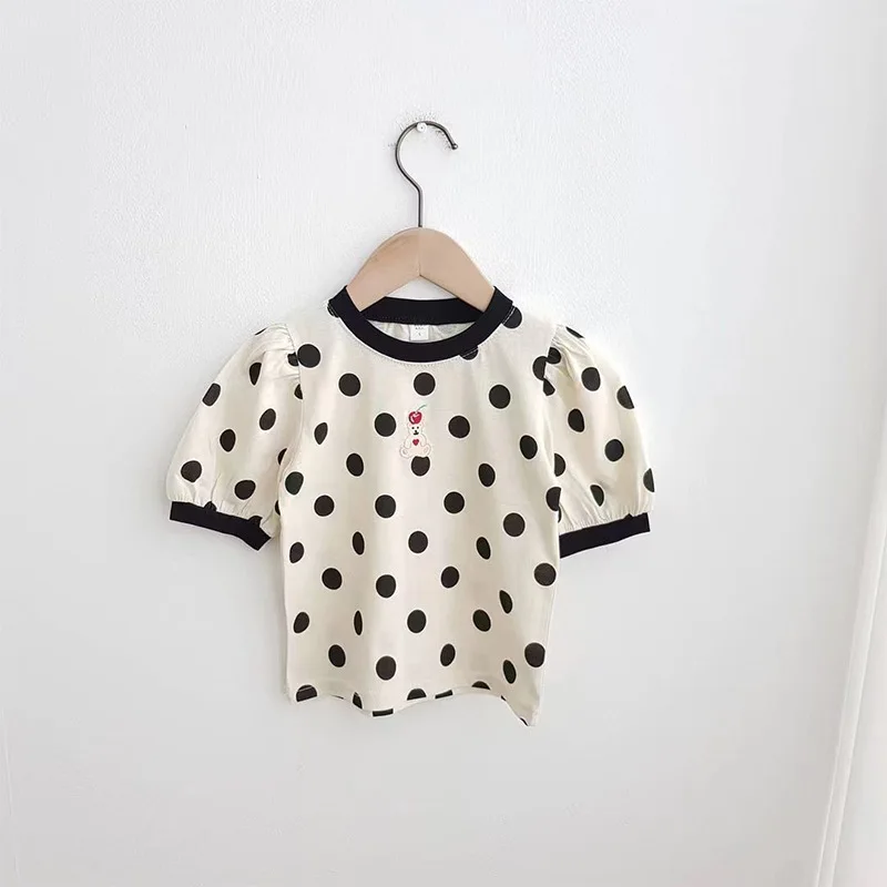 Summer New Toddler Baby Girl Dot Fashion Cotton Short Sleeve T-shirt Kid Girls Cartoon Bear Printed Breathable Tops
Summer New Toddler Baby Girl Dot Fashion Cotton Short Sleeve T-shirt Kid Girls Cartoon Bear Printed Breathable Tops