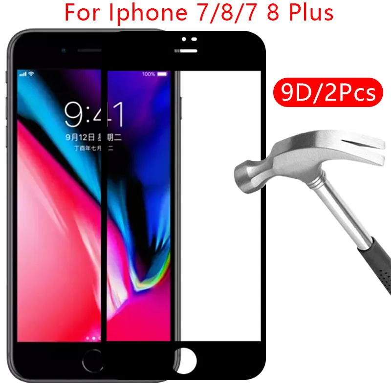 

9d protective tempered glass for iphone 7 8 plus screen protector on the i phone 7plus 8plus 7g 8g iphone7 iphone8 iphon aiphone