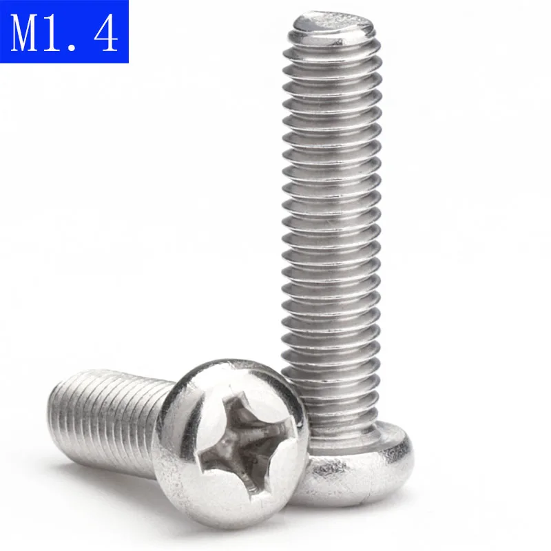 

M1.4 X 0,3 (1,4 мм) 304 Нержавеющая сталь Phillips полукруглой потайной головкой и крепежные винты Дин 7985 A2-70