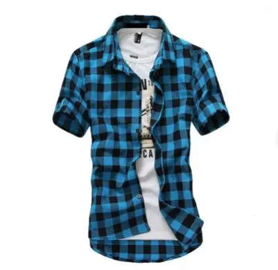 Plaid Shirt Half-Sleeved White Men's Summer Trend Handsome High-School-Students
Plaid Shirt Half-Sleeved White Men's Summer Trend Handsome High-School-Students
