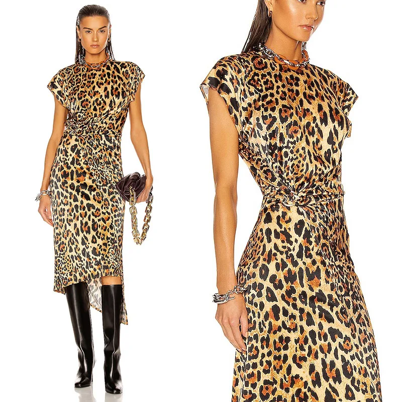 Luxury Designer 2021 High End Branded Vintage 80s style dresses ruched sexy Leopard Print Waist-Controlled woman party Dress S-L
Luxury Designer 2021 High End Branded Vintage 80s style dresses ruched sexy Leopard Print Waist-Controlled woman party Dress S-L
