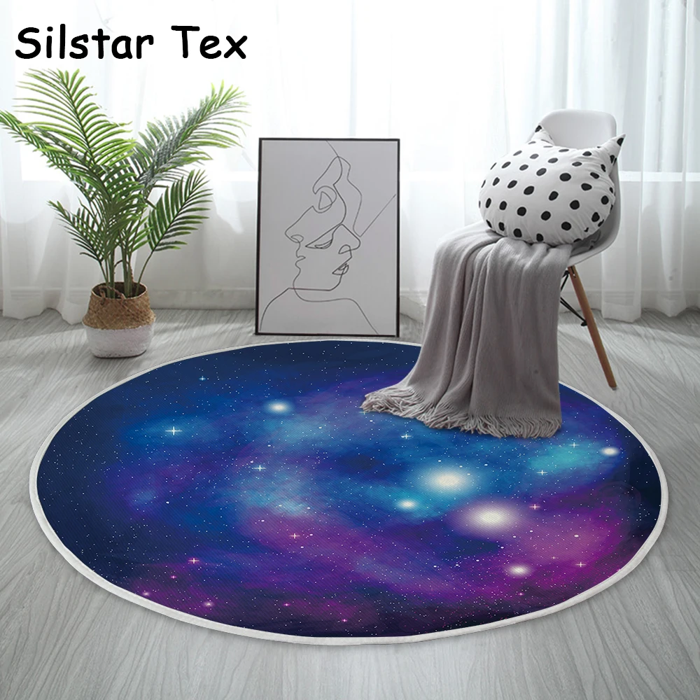 Silstar Tex Звездный Небесно Голубой круглый кожаный ковер настенные ковры для