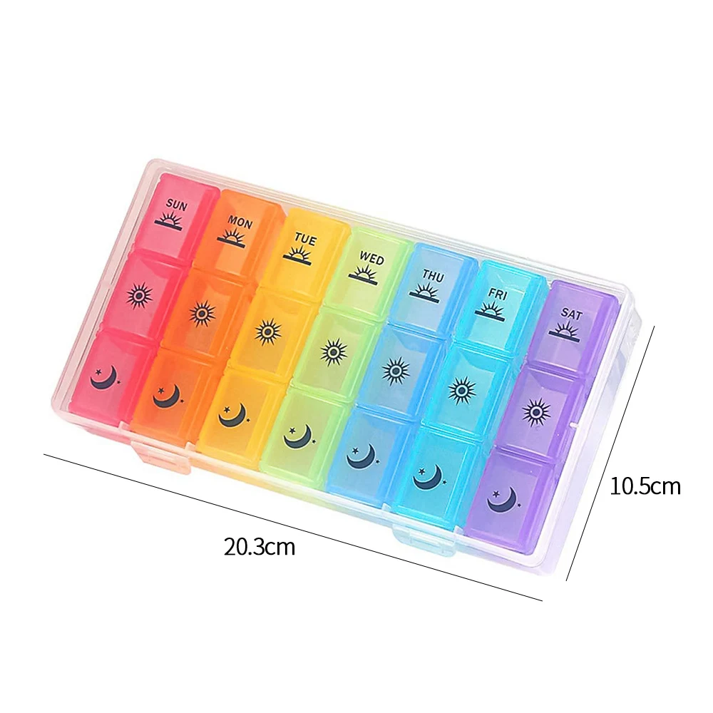 Travel Pill Box Holder Weekly21 Day Medicine Storage Organizer Container Drug Dispenser Independent Lattice Plastic Pill Case
Travel Pill Box Holder Weekly21 Day Medicine Storage Organizer Container Drug Dispenser Independent Lattice Plastic Pill Case