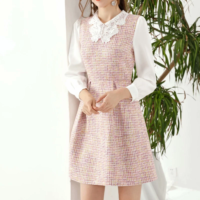 Autumn New Water-Soluble Flower Hollow Woolen Long-Sleeved Slim Temperament Pleated Dress Women'S Clothing High Quality
Autumn New Water-Soluble Flower Hollow Woolen Long-Sleeved Slim Temperament Pleated Dress Women'S Clothing High Quality