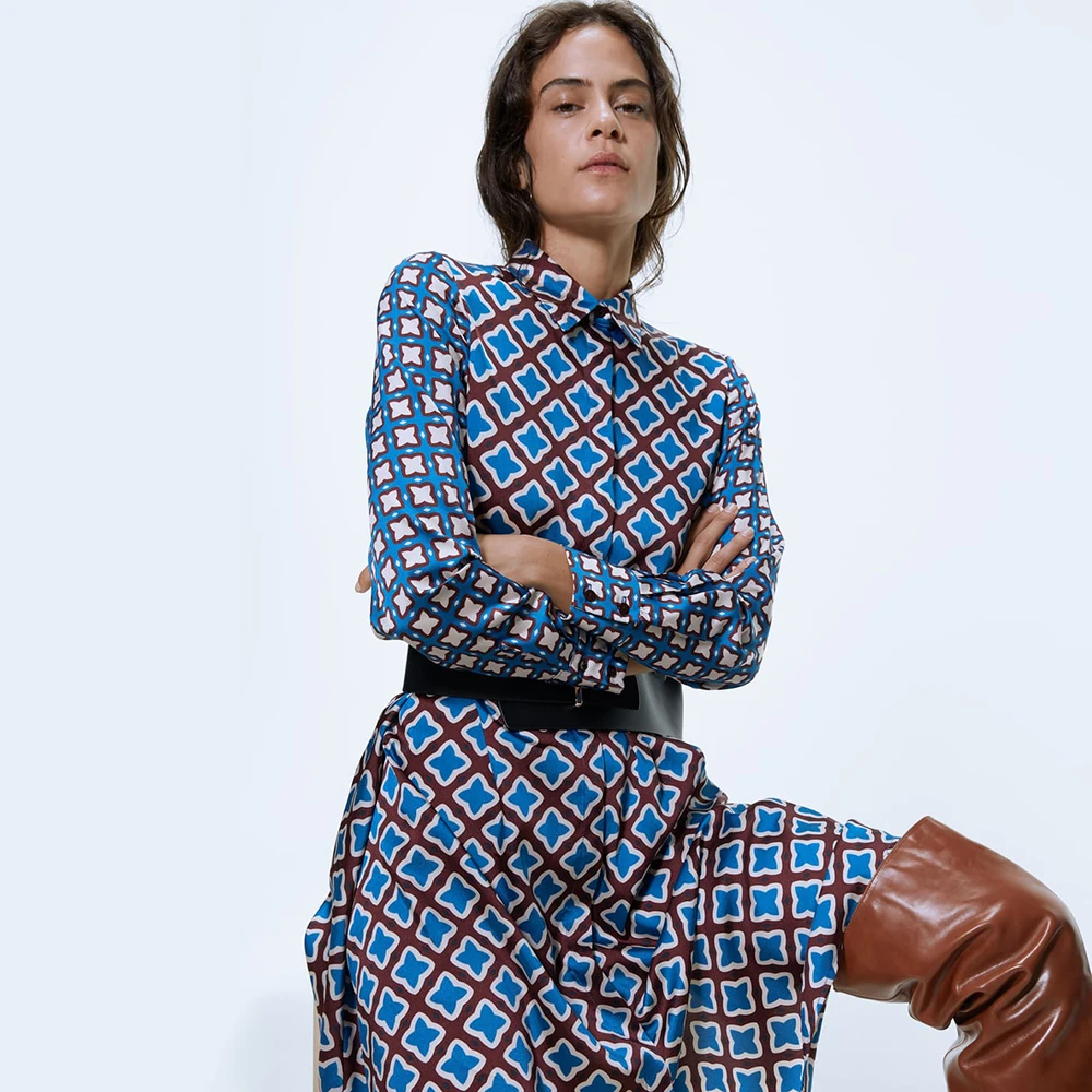 Женское платье с принтом ZA, Повседневное платье с принтом в английском стиле, вечернее платье в богемном стиле, подарок для друзей, Новинка о... 
Женское платье с принтом ZA, Повседневное платье с принтом в английском стиле, вечернее платье в богемном стиле, подарок для друзей, Новинка о...