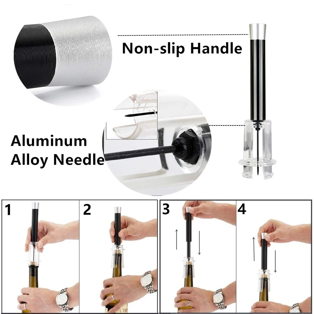 Wine Opener Set Aluminum Tube Plastic Stainless Steel Pneumatic Pressure Vacuum Bottle Opener Four-Piece Kitchen Tools
Wine Opener Set Aluminum Tube Plastic Stainless Steel Pneumatic Pressure Vacuum Bottle Opener Four-Piece Kitchen Tools