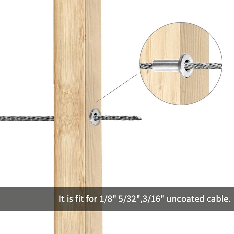 80Pack 316 Stainless Steel Protector Sleeves for 1/8Inch 5/32Inch 3/16Inch Wire Rope, Come with a Drill Bit
80Pack 316 Stainless Steel Protector Sleeves for 1/8Inch 5/32Inch 3/16Inch Wire Rope, Come with a Drill Bit