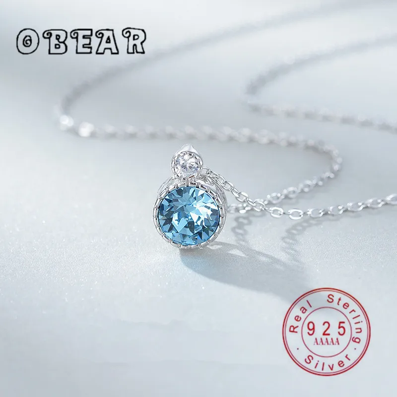 OBEAR 925 Sterling Silver Pendant Necklace For Women Birthday Gift 2020 With Crystals From Round Blue Embellished
OBEAR 925 Sterling Silver Pendant Necklace For Women Birthday Gift 2020 With Crystals From Round Blue Embellished