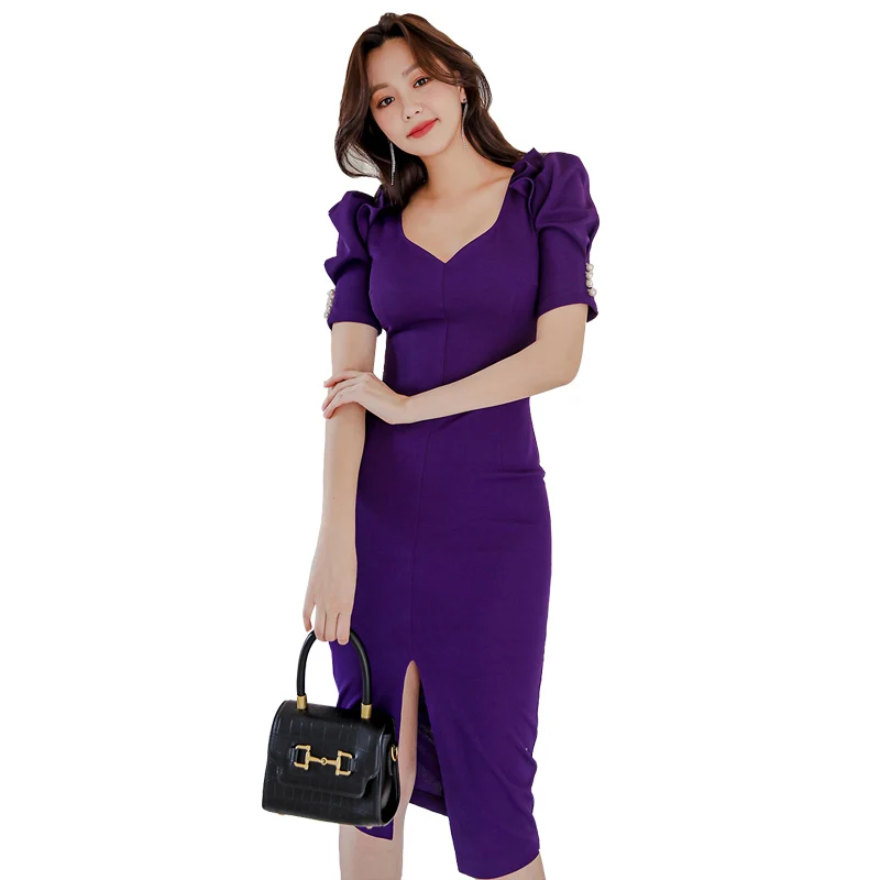 2021 New Sexy Slit Party Club Dress Vintage Purple Puff sleeve Square-neck Slim Pencil Dress Summer
2021 New Sexy Slit Party Club Dress Vintage Purple Puff sleeve Square-neck Slim Pencil Dress Summer