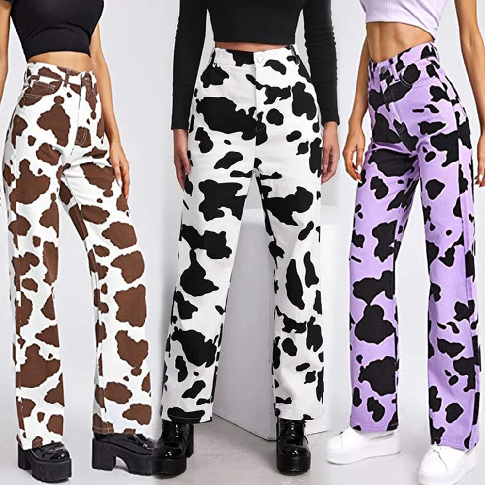 Female Straight Jeans Korean Style Casual Wild Cow Skin Pattern High Waist Trendy Trousers for Daily Streetwear for All Seasons
Female Straight Jeans Korean Style Casual Wild Cow Skin Pattern High Waist Trendy Trousers for Daily Streetwear for All Seasons