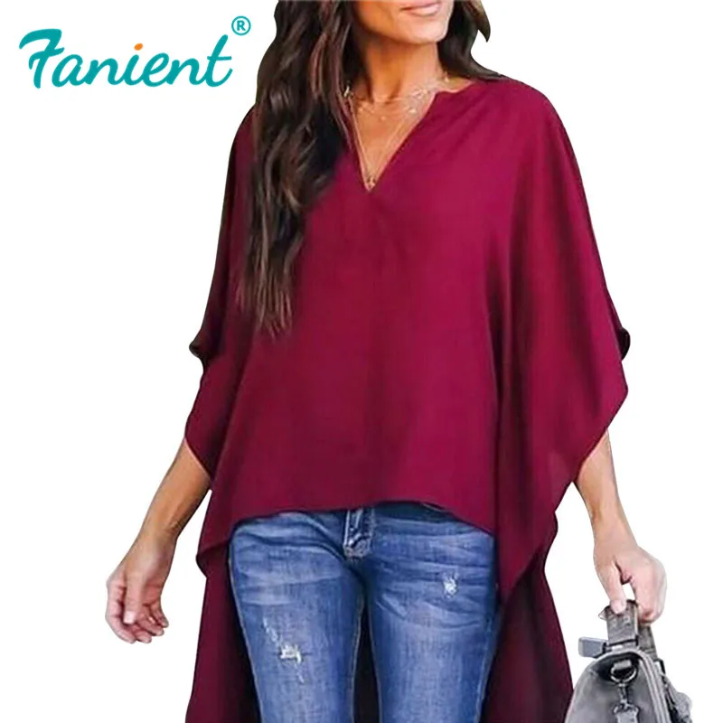 Hot 2020 Women Blouses Summer Elegant Irregular V-Neck Chiffon Soft Tunic Casual Solid Breathable Half Batwing Sleeve Top Shirts
Hot 2020 Women Blouses Summer Elegant Irregular V-Neck Chiffon Soft Tunic Casual Solid Breathable Half Batwing Sleeve Top Shirts