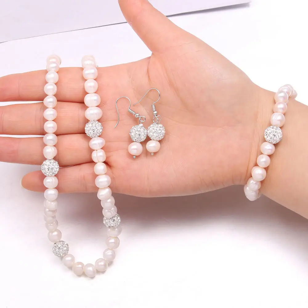 Potato-shaped Natural Freshwater Pearl Necklace Bracelet Earring Sets For Wedding Gift Party Jewelry Accessory
Potato-shaped Natural Freshwater Pearl Necklace Bracelet Earring Sets For Wedding Gift Party Jewelry Accessory