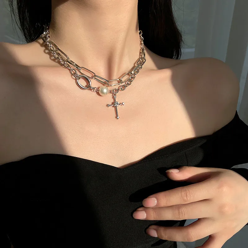 fashion goth layered cross pendant necklace for women Creative pearl geometric aesthetic women's neck chain women jewelry gift
fashion goth layered cross pendant necklace for women Creative pearl geometric aesthetic women's neck chain women jewelry gift