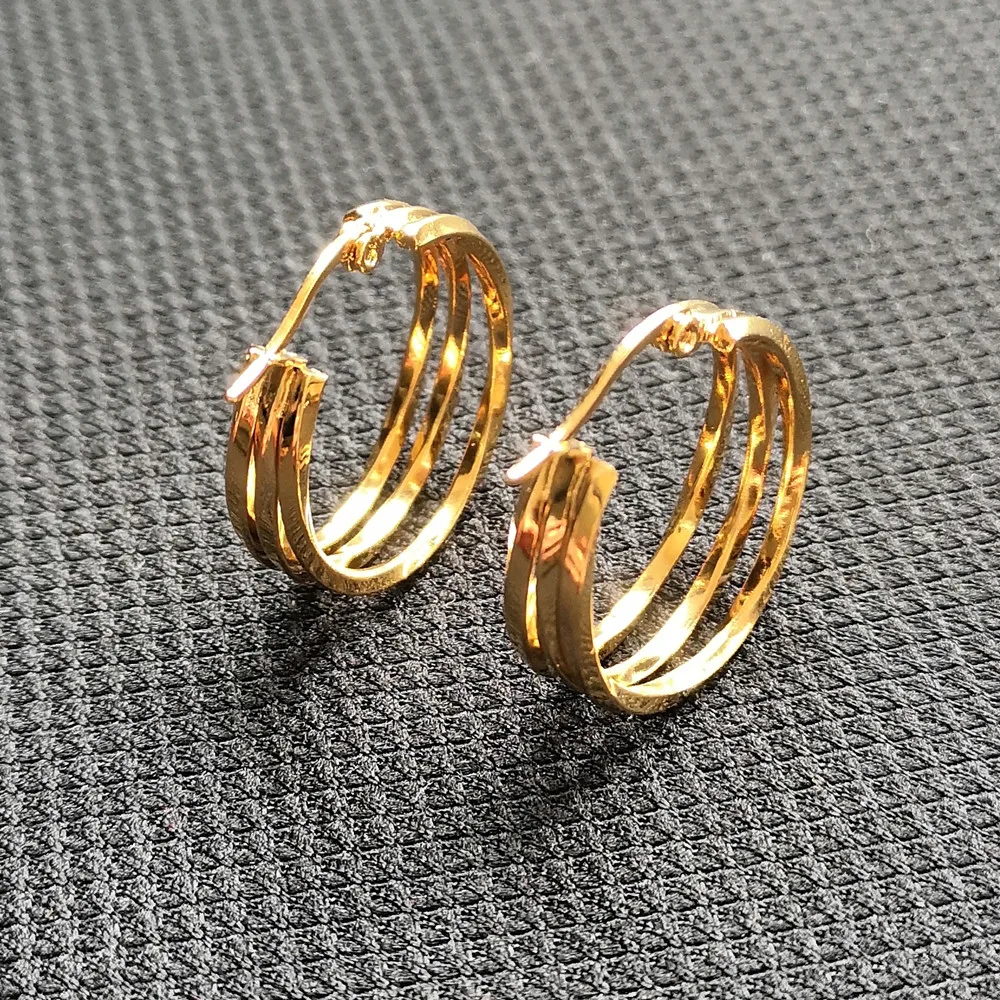 

Gold-color Plated Hoop Earrings 316 L Stainless Steel No Easy Fade Allergy Free New Arrived Brief Style