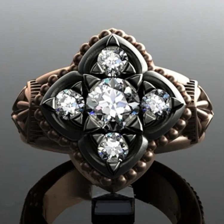 2022 Fashion Unisex Ring Retro Two-color Engraving Flower-shaped Inlaid White Zircon Ring for Men Jewelry
2022 Fashion Unisex Ring Retro Two-color Engraving Flower-shaped Inlaid White Zircon Ring for Men Jewelry