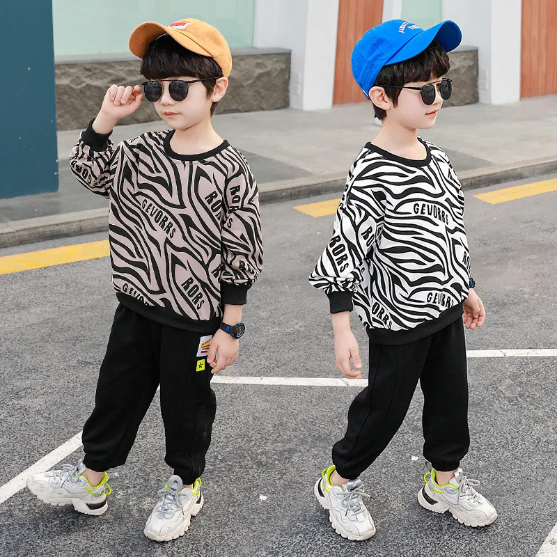 Boy's Long Sleeve Loose Fit Zebra Stripes Pullover Hoodies+Full Length Pants 2PCS Clothing Sets New Design Casual Sets
Boy's Long Sleeve Loose Fit Zebra Stripes Pullover Hoodies+Full Length Pants 2PCS Clothing Sets New Design Casual Sets
