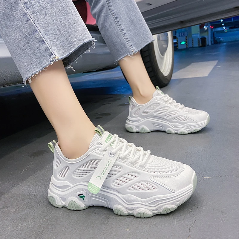 Summer Korean Platform Sneakers Women Shoes Thick Sole Dad Chunky Sneakers Leather Breathable Casual Vulcanize Shoes Woman 2021
Summer Korean Platform Sneakers Women Shoes Thick Sole Dad Chunky Sneakers Leather Breathable Casual Vulcanize Shoes Woman 2021