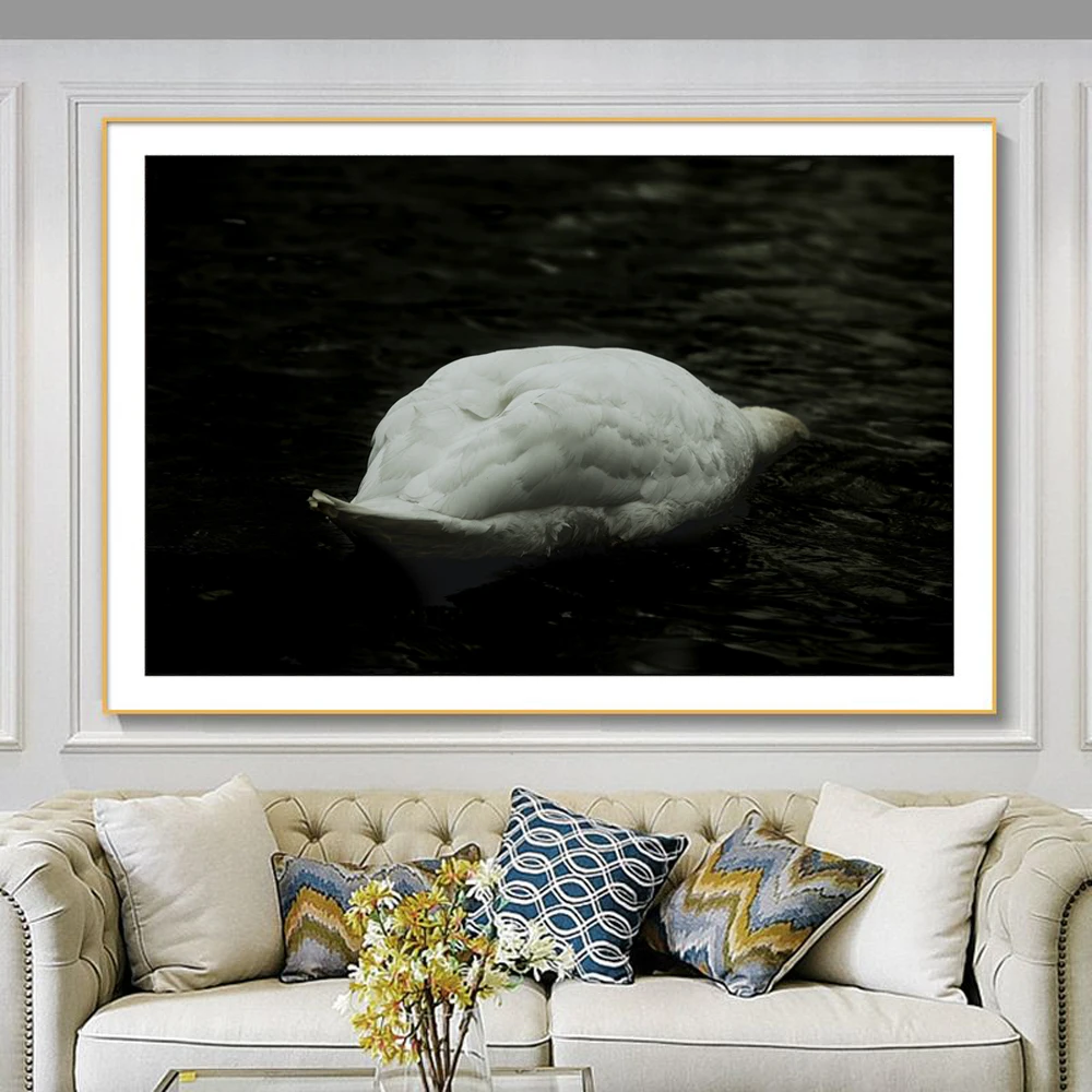 Duck diving animal oil painting office living room corridor bar table home decoration canvas mural
Duck diving animal oil painting office living room corridor bar table home decoration canvas mural