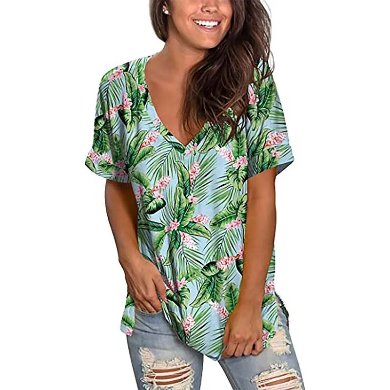 Summer New Floral Print Short Sleeve T-shirt Women Clothes Casual Loose Fashion V Neck Tops Streetwear Ladies Tee Shirt Femme
Summer New Floral Print Short Sleeve T-shirt Women Clothes Casual Loose Fashion V Neck Tops Streetwear Ladies Tee Shirt Femme
