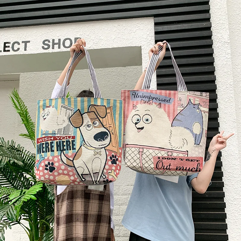 Women's Ethnic Cartoon Embroidery Canvas Handbag Female Casual Tote Large Capacity Shopping Bag Reusable Folding Shoulder Bags
Women's Ethnic Cartoon Embroidery Canvas Handbag Female Casual Tote Large Capacity Shopping Bag Reusable Folding Shoulder Bags