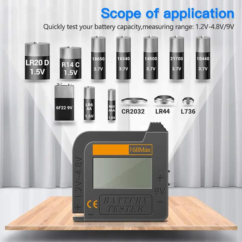 168Max Universal Digital Battery Capacity Tester for Lithium 18650 AA AAA 6F22 9V CR2032 Cell Button Battries Dropshipping
168Max Universal Digital Battery Capacity Tester for Lithium 18650 AA AAA 6F22 9V CR2032 Cell Button Battries Dropshipping