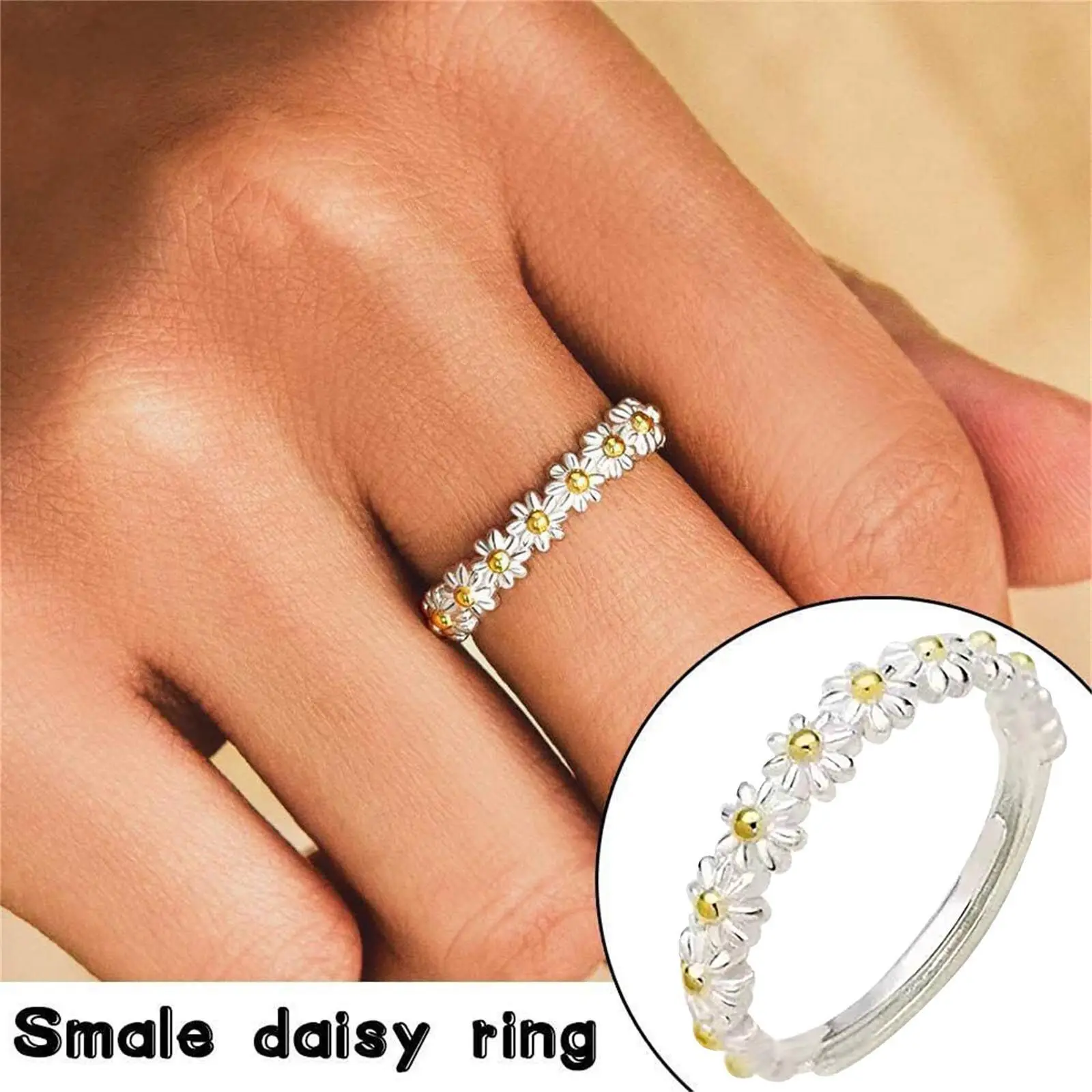 Vintage Daisy Rings For Women Cute Flower Ring Adjustable Open Cuff Wedding Engagement Female Jewelry Bague
Vintage Daisy Rings For Women Cute Flower Ring Adjustable Open Cuff Wedding Engagement Female Jewelry Bague