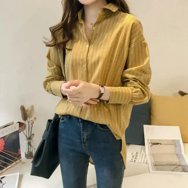 2020 Women Striped Long Sleeve Turn Down Collar Office Casual Shirt Leisure Blouse Tops Plus Size Button Blusas Femininas A14
2020 Women Striped Long Sleeve Turn Down Collar Office Casual Shirt Leisure Blouse Tops Plus Size Button Blusas Femininas A14