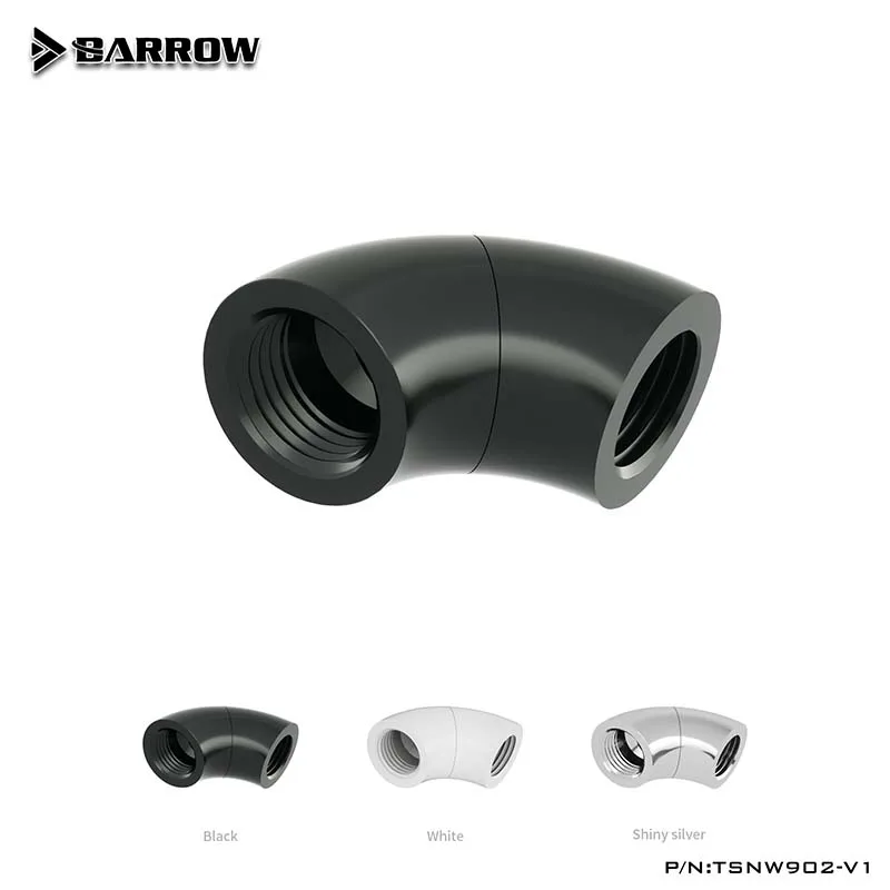 Barrow TSNW902-V1,90 degrees double female 360 degree rotatable fitting,Black/white/silver fittings for water cooler PC
Barrow TSNW902-V1,90 degrees double female 360 degree rotatable fitting,Black/white/silver fittings for water cooler PC
