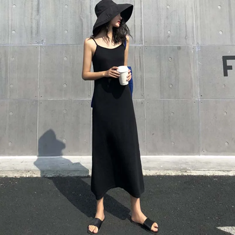 2019 New Spring summer Dress Female knit Sleeveless Sling Dress Women Solid Color Loose Dresses yy228
2019 New Spring summer Dress Female knit Sleeveless Sling Dress Women Solid Color Loose Dresses yy228