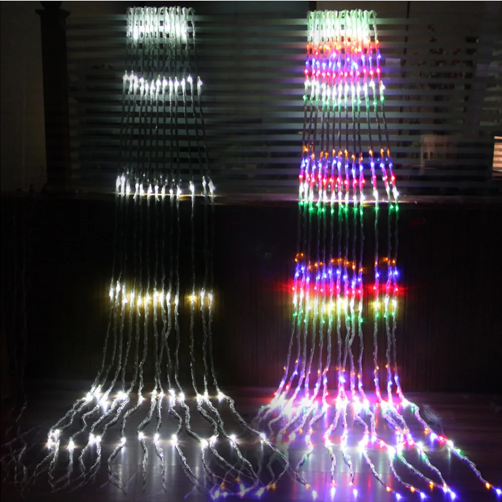 

3X3M Waterfall Curtain Led Fairy String Light Garland Water Flow Meteor Shower Rain Light Window Icicle Decor Light