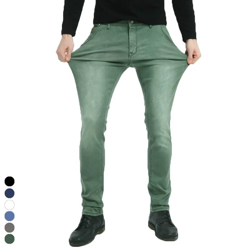 2020 new style men's high quality stretch jeans fashion casual slim jeans casual pants men's boutique pants green/black/blue
2020 new style men's high quality stretch jeans fashion casual slim jeans casual pants men's boutique pants green/black/blue