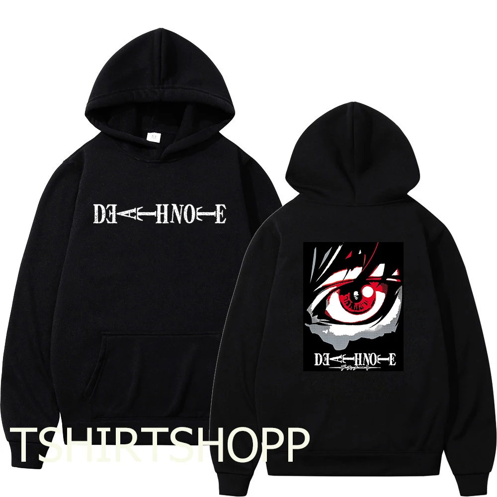 Anime Death Note Hoodies Fashion Men Kawaii manga Kira L Lawliet Eyes Graphic Streetwear Harajuku Unisex Tops Sweatshirts Male
Anime Death Note Hoodies Fashion Men Kawaii manga Kira L Lawliet Eyes Graphic Streetwear Harajuku Unisex Tops Sweatshirts Male