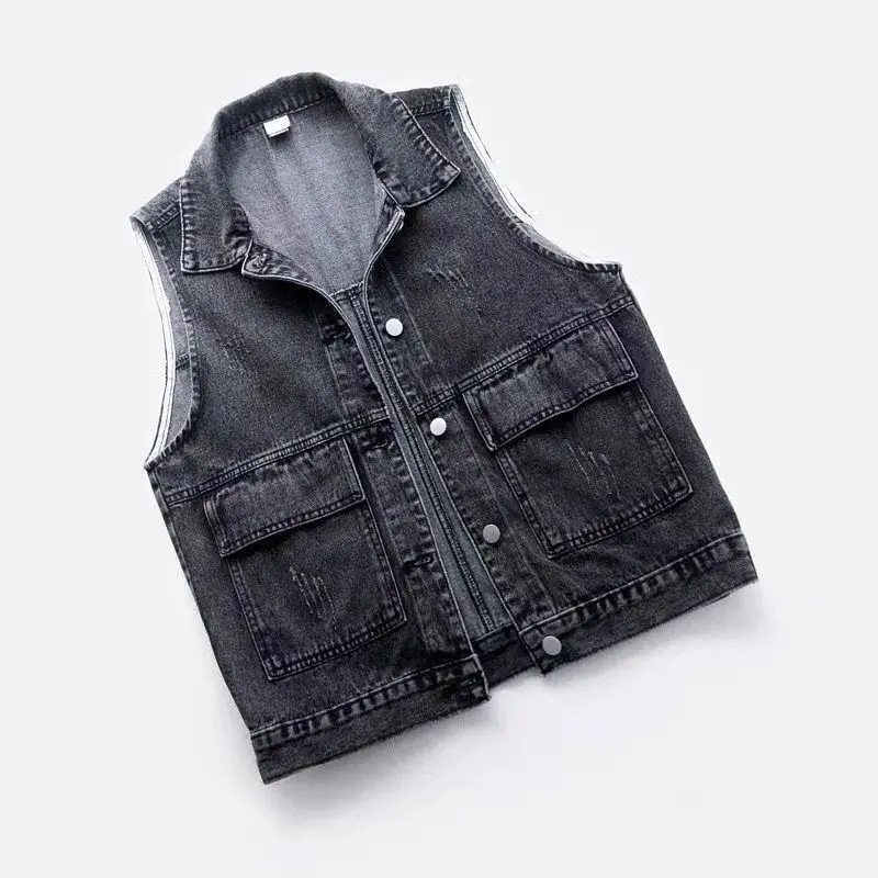 Jeans vest women's short 2021 spring and summer new simple big pocket sleeveless vest versatile loose top cardigan
Jeans vest women's short 2021 spring and summer new simple big pocket sleeveless vest versatile loose top cardigan