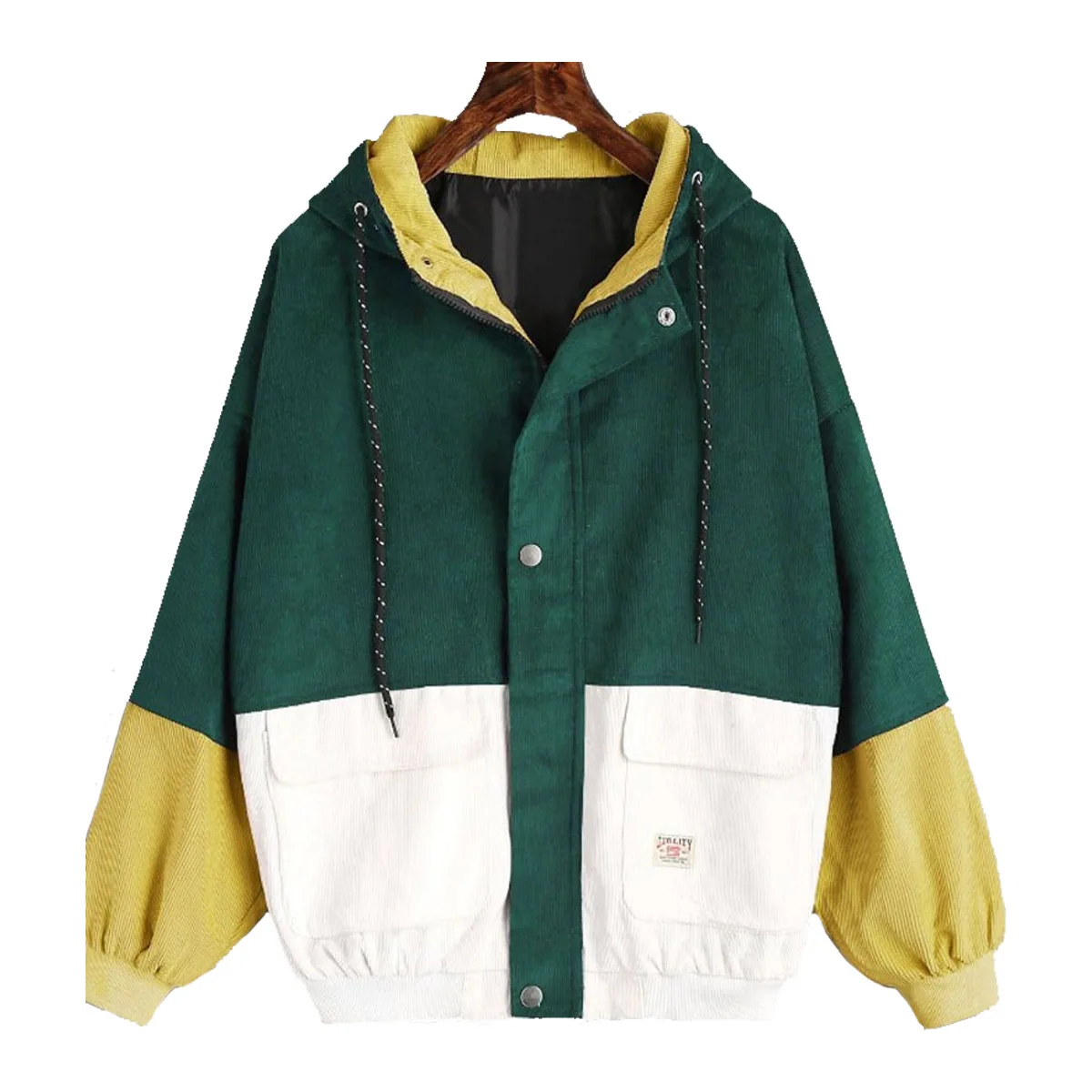 New Autumn Women Coats Corduroy Patchwork Oversize Zipper Jackets Windbreaker Coats And Jackets Women Baseball-Uniform Clothes
New Autumn Women Coats Corduroy Patchwork Oversize Zipper Jackets Windbreaker Coats And Jackets Women Baseball-Uniform Clothes