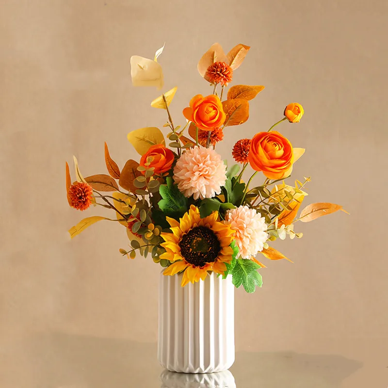 Artificial Hybrid Orange Flower Ceramic Vase Set Home Decoration Beautiful Tall Style White Series Bottle Luxury Furniture
Artificial Hybrid Orange Flower Ceramic Vase Set Home Decoration Beautiful Tall Style White Series Bottle Luxury Furniture