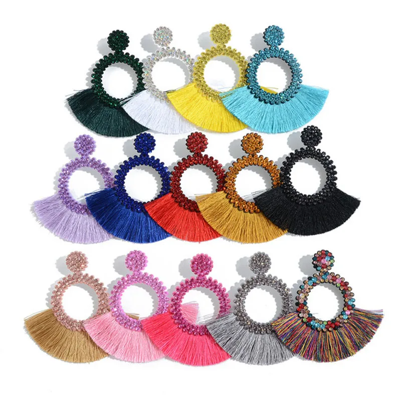 1 Pair Fashion Bohemian Big Tassel Drop Earrings Hollow Gold Circle Fan Shape Cotton Fringe Stud Earinngs For women Jewelry Gift
1 Pair Fashion Bohemian Big Tassel Drop Earrings Hollow Gold Circle Fan Shape Cotton Fringe Stud Earinngs For women Jewelry Gift